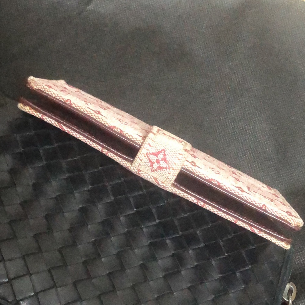 LOUIS VUITTON Mini Lin Red Agenda Binder Passport Holder Credit Card Wallet AUTH - Picture 14 of 17